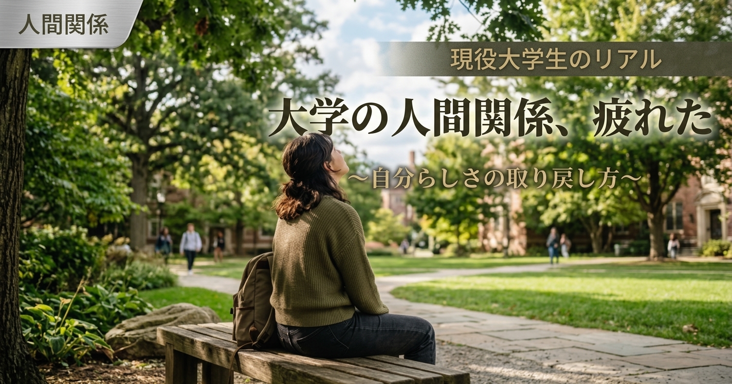 大学生活の人間関係に疲れた人に送るアドバイス