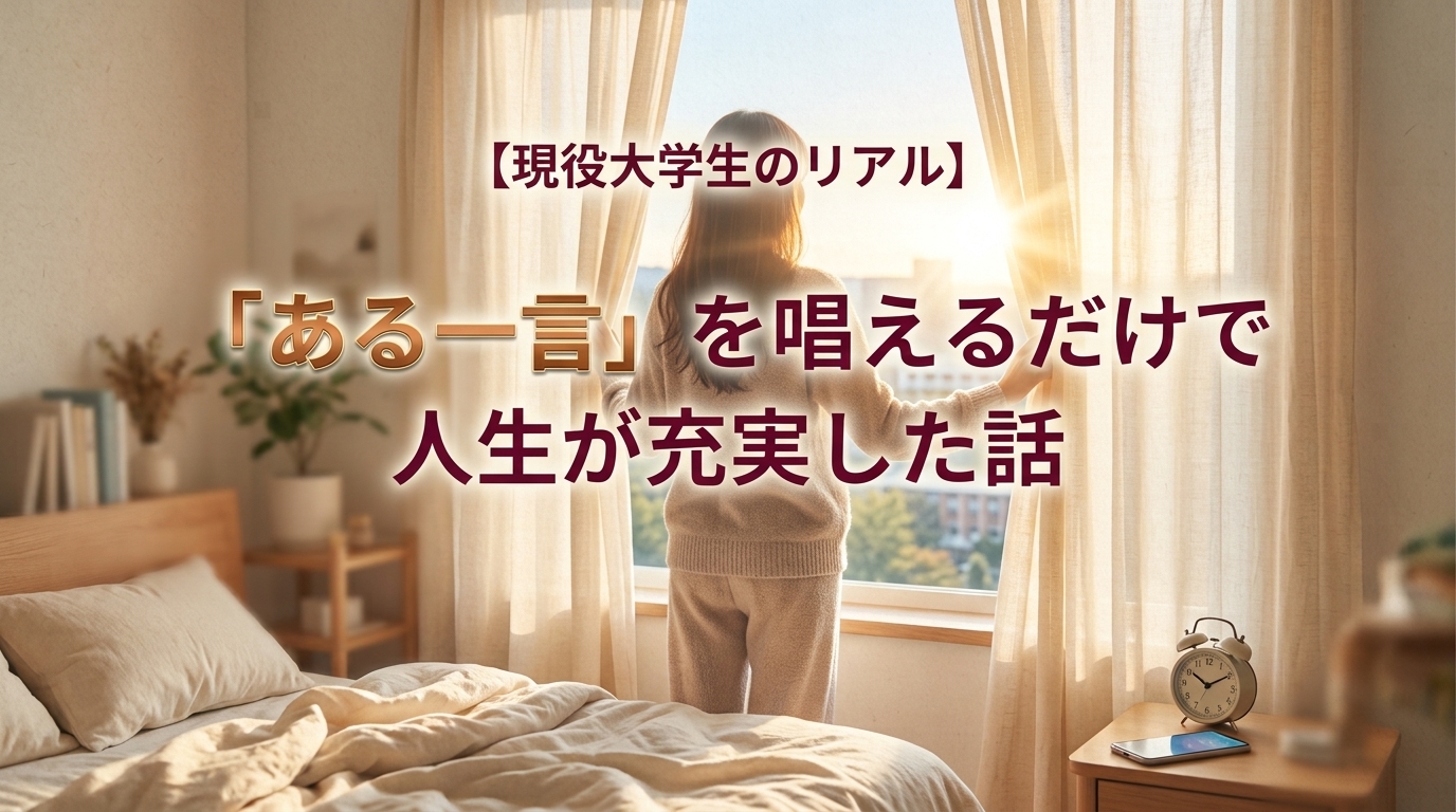 現役大学生が「今日も最高の1日になる」を唱えて人生が充実した話|朝の習慣